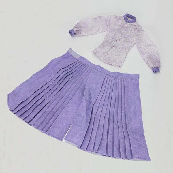 Oshhni Abito Viola per Action Figure 1/6 Femminile Camicia e Gonna Lunga in Stoffa