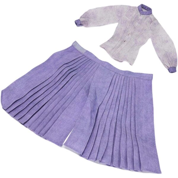 Oshhni Abito Viola per Action Figure 1/6 Femminile Camicia e Gonna Lunga in Stoffa