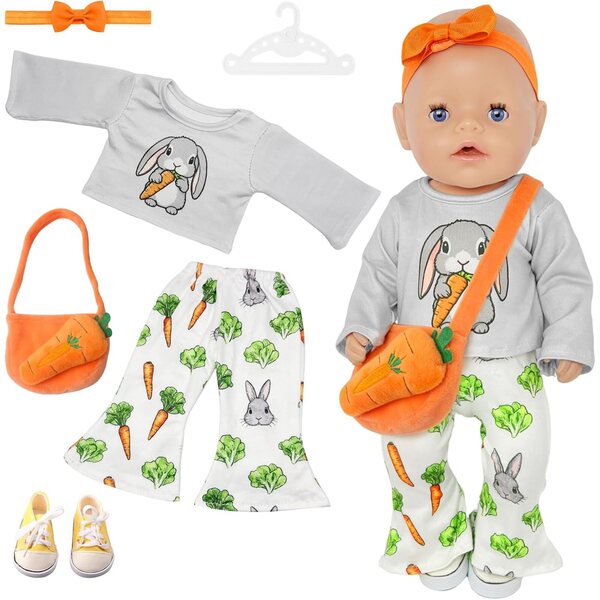 Vestiti per bambole 35-43 cm | Set abbigliamento con coniglio Zouonou