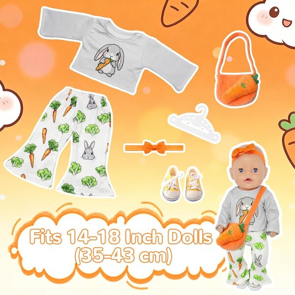 Kleidung für Puppen 35-43cm | Zouonou-Kaninchen-Bekleidungsset