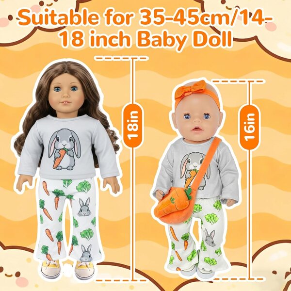 Kleidung für Puppen 35-43cm | Zouonou-Kaninchen-Bekleidungsset
