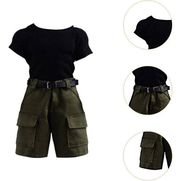 TISHITA Sportswear-Set für 1/12 1/9 Actionfiguren mit Shorts und Gürtel