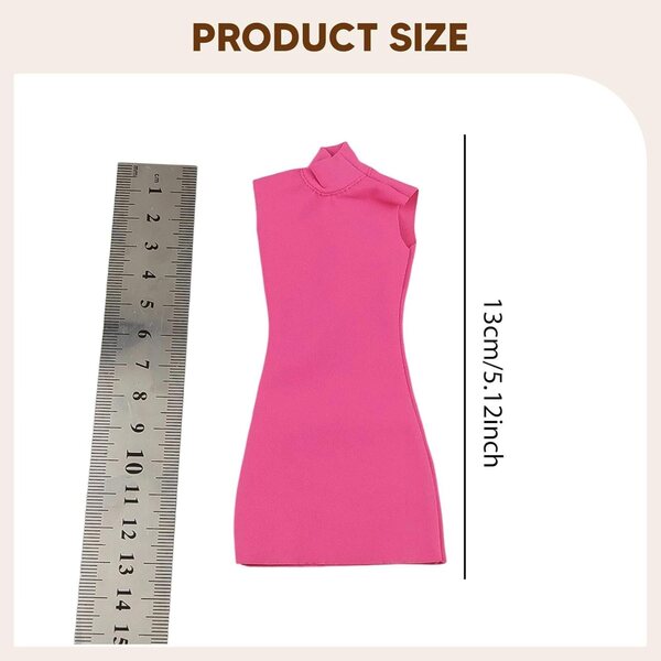 1:6 Miniatur-Rosa enges Minikleid für 30 cm große elegante Puppen