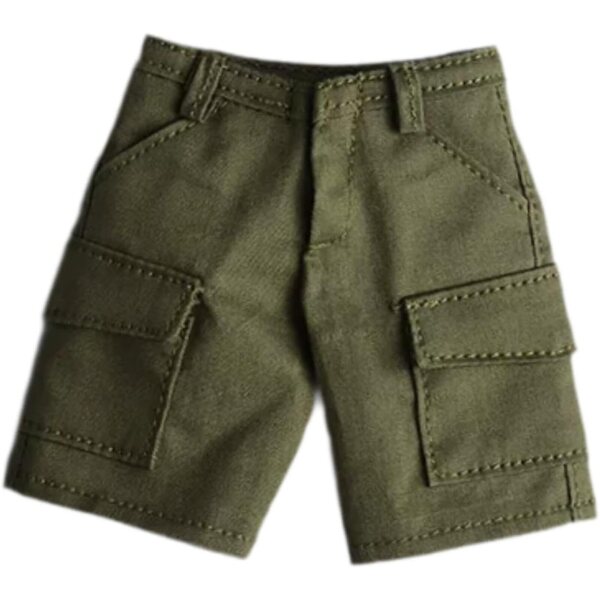 Cargo-Shorts für 1/12 und 1/9 Actionfiguren aus grünem, widerstandsfähigem Stoff