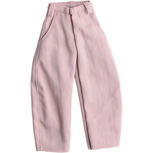 1/12 Puppenjeans für 6 Zoll große männliche Actionfiguren, rosa, weich und leicht zu wechseln