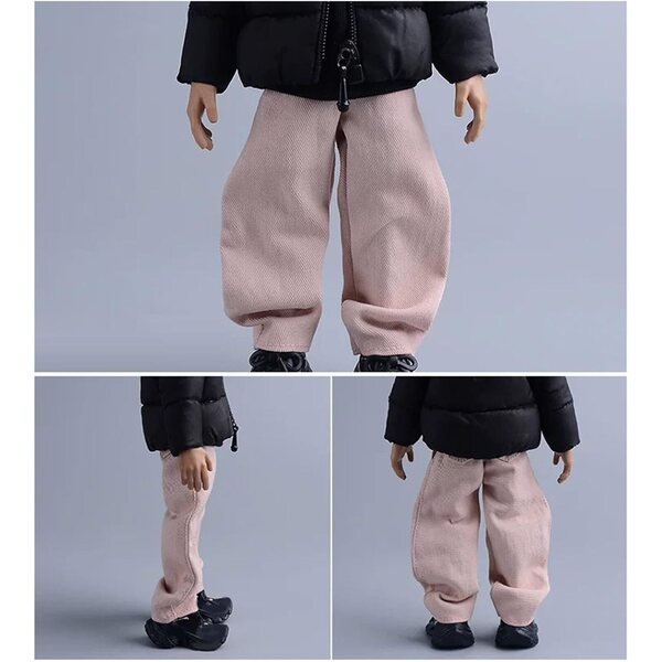 1/12 Puppenjeans für 6 Zoll große männliche Actionfiguren, rosa, weich und leicht zu wechseln