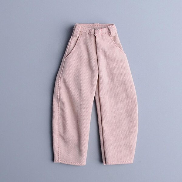 1/12 Puppenjeans für 6 Zoll große männliche Actionfiguren, rosa, weich und leicht zu wechseln