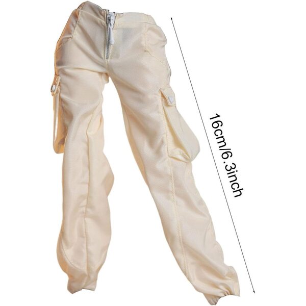 Beige Cargohose für 1/6 Puppen – widerstandsfähiger Stoff und lockere Passform