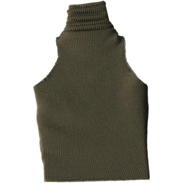 1/12 Miniatur-Tanktop für weibliche Actionfigur mit hohem Halsausschnitt, grüner, widerstandsfähiger Stoff