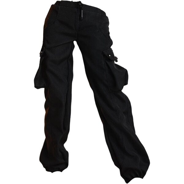 kowaku Pantaloni Cargo Larghi per Bambole 1/6 in Tessuto Realistico Nero