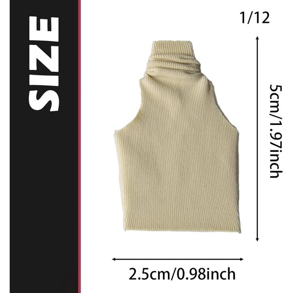 1/12 Miniatur-Tanktop für 6-Zoll-Actionfiguren, strapazierfähiger Stoff, Khaki
