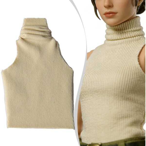 1/12 Miniatur-Tanktop für 6-Zoll-Actionfiguren, strapazierfähiger Stoff, Khaki