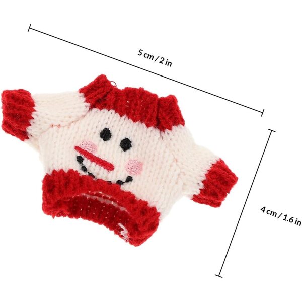 iplusmile Maglione in Peluche Rosso e Bianco per Bambole Miniature Natalizie