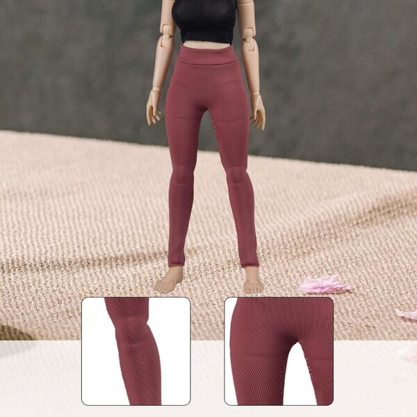 Colcolo Pantaloni Elastici Rosa Polverosa per Action Figure Femminile 1/12 6"