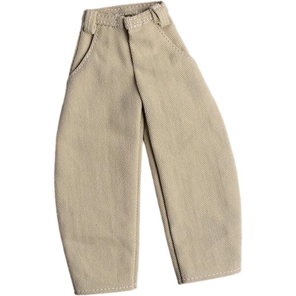 Jeans für 1/12 männliche Puppen. Weiche und leicht zu wechselnde Hose, Khaki