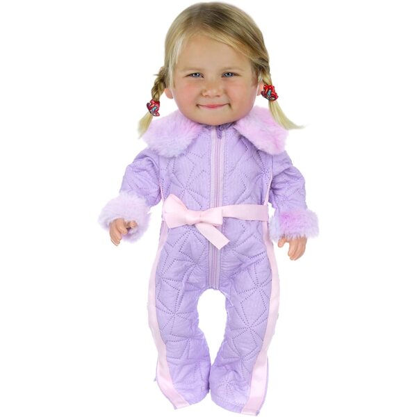 Tutina invernale con fiocco per bambole da 45 cm - cappotto lungo caldo ed elegante