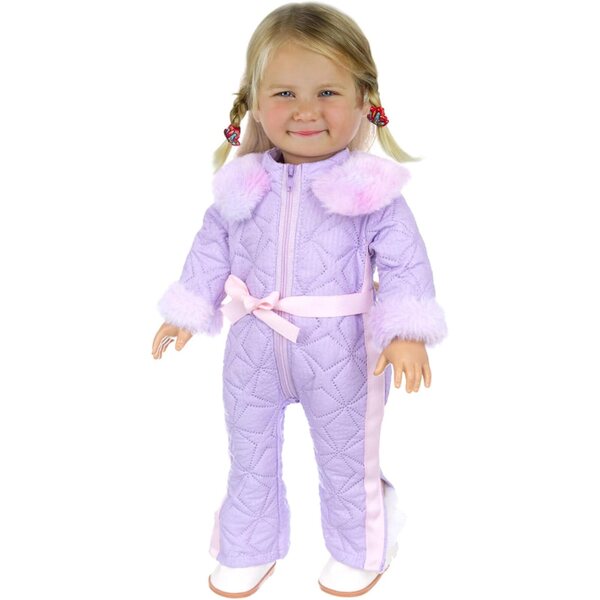 Tutina invernale con fiocco per bambole da 45 cm - cappotto lungo caldo ed elegante