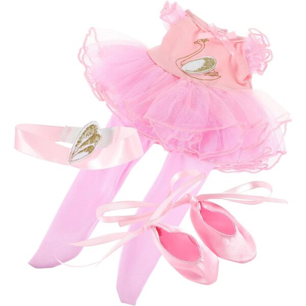 Ballett-Kleidungsset für 14-Zoll-Puppen mit rosa Rock, Schuhen und Kopfschmuck