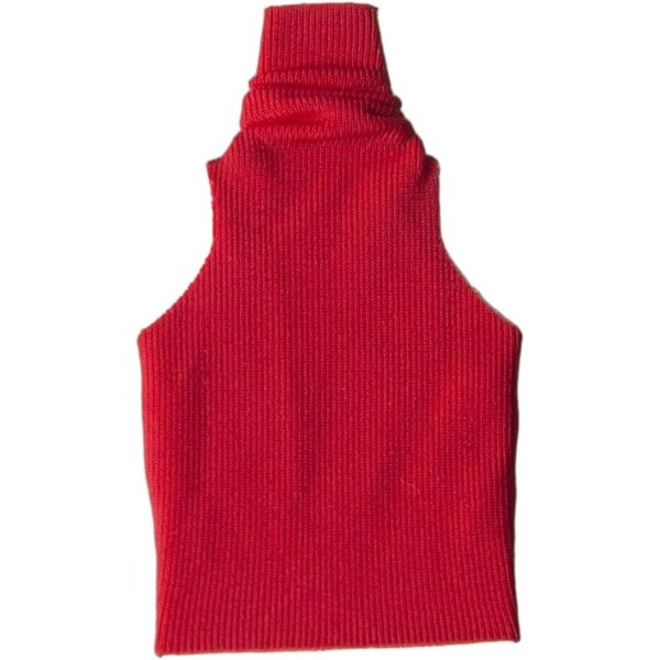 Modisches rotes Tanktop für die weibliche 6-Zoll-Actionfigur Jiuvaso im Maßstab 1:12
