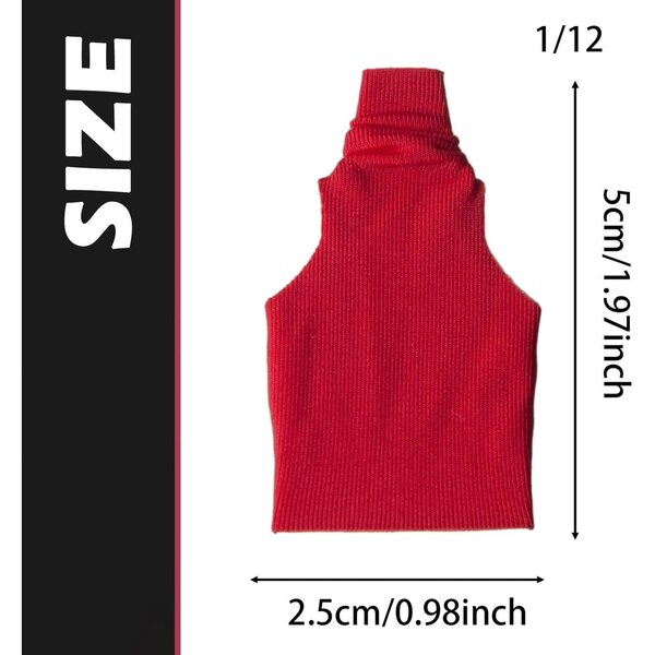 Modisches rotes Tanktop für die weibliche 6-Zoll-Actionfigur Jiuvaso im Maßstab 1:12