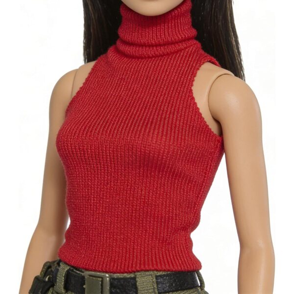 Modisches rotes Tanktop für die weibliche 6-Zoll-Actionfigur Jiuvaso im Maßstab 1:12