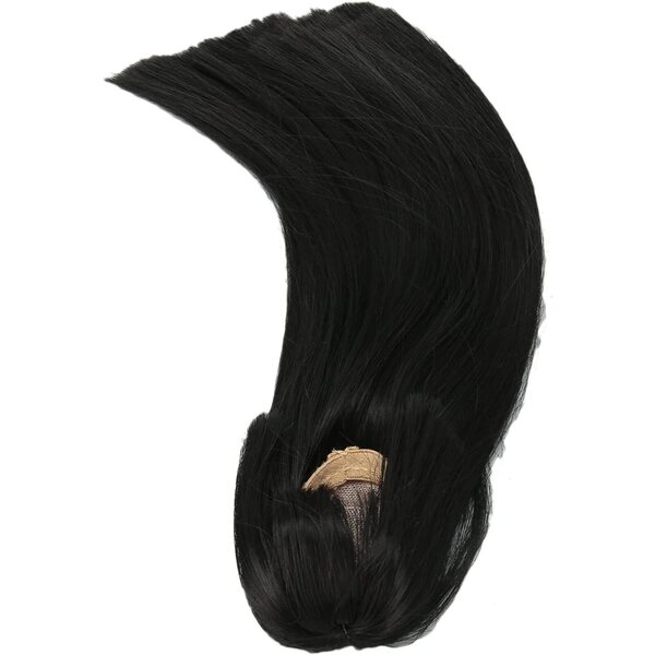1/6 glatte schwarze Puppenperücke mit Hochtemperatur-Seidenpony