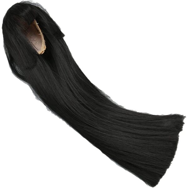 1/6 glatte schwarze Puppenperücke mit Hochtemperatur-Seidenpony
