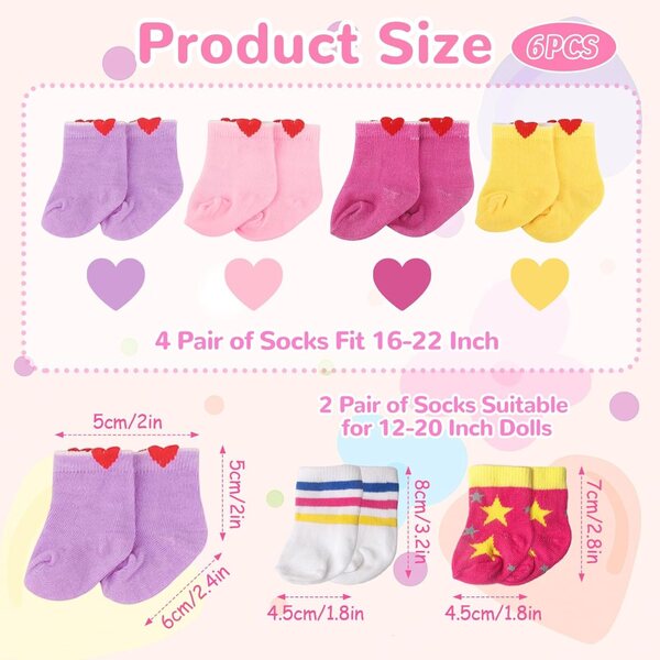 Set 6 paia calzini per bambole - Accessori moda YAEGIMHT