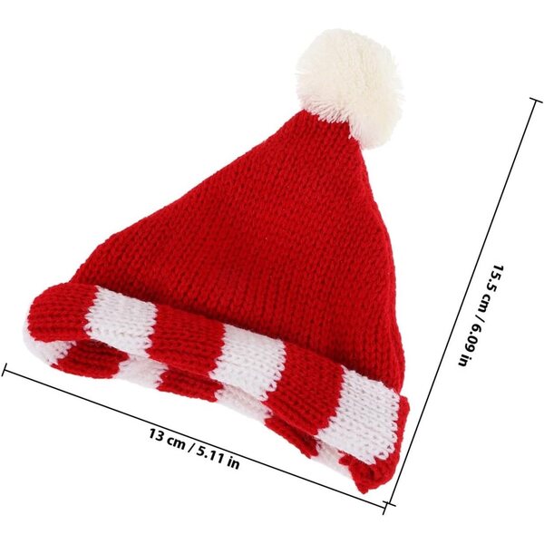 Mini Cappello Lavorato a Maglia in Lana Rosso per Bambole 18 cm | Accessorio Fai da Te