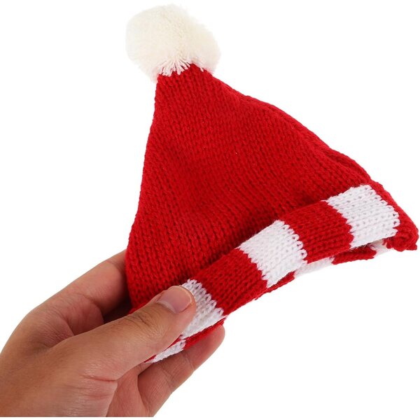 Mini Cappello Lavorato a Maglia in Lana Rosso per Bambole 18 cm | Accessorio Fai da Te