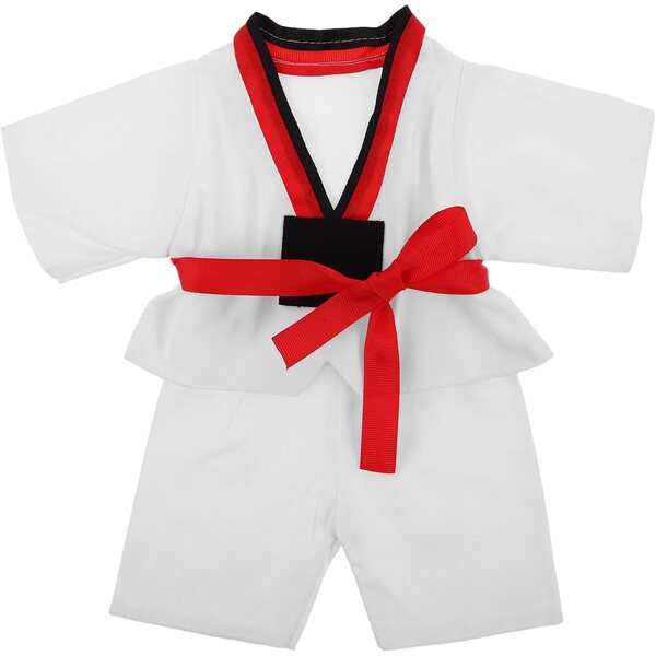 Set Vestiti Taekwondo per Bambole e Peluche 25-30 cm - Uniforme Karate BESPORTBLE