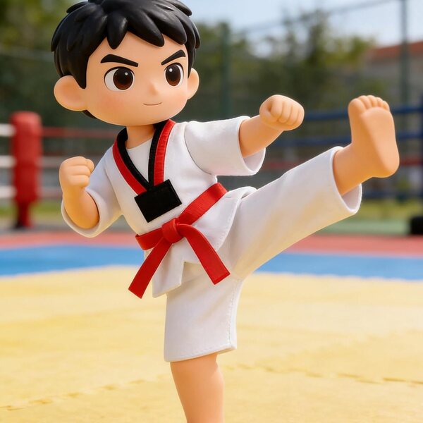 Set Vestiti Taekwondo per Bambole e Peluche 25-30 cm - Uniforme Karate BESPORTBLE