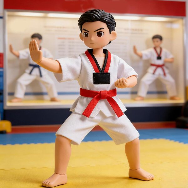 Set Vestiti Taekwondo per Bambole e Peluche 25-30 cm - Uniforme Karate BESPORTBLE