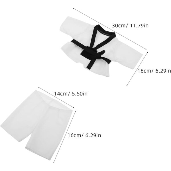 BESPORTBLE Set Vestiti Taekwondo per Bambole e Peluche 25-30 cm, Costume Karate