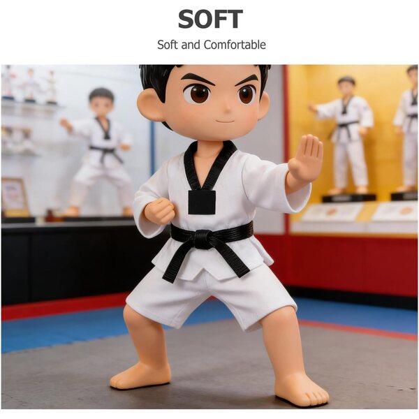BESPORTBLE Set Vestiti Taekwondo per Bambole e Peluche 25-30 cm, Costume Karate
