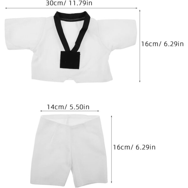 BESPORTBLE Set Vestiti Taekwondo per Bambole e Peluche 25-30 cm, Costume Karate