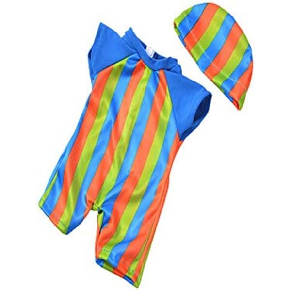 46 cm Puppenkleidung mit Badekappe und gestreiftem Badeanzug - Codulu