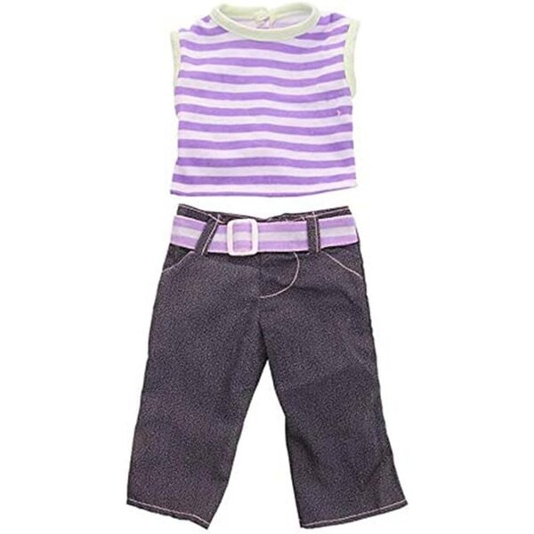 Kleidung für 46 cm große amerikanische Puppen, gestreiftes Oberteil und Hose, Spielkleidung für Mädchen