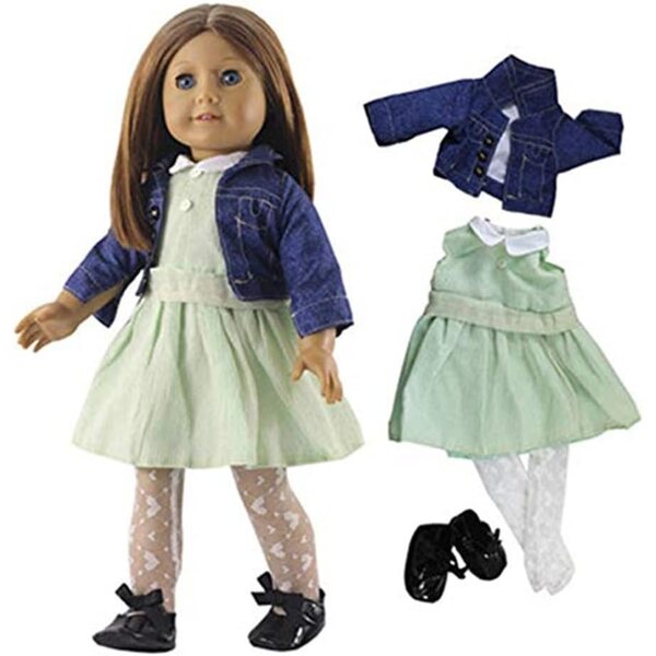Kleidungsset für 18" 46 cm Puppen - Freizeitkleidung, Mantel, Schuhe Codulu