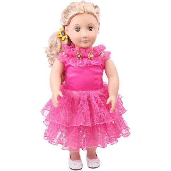 46-cm-Puppen-Spitzenkleid, langer Rock, elegante Freizeitkleidung