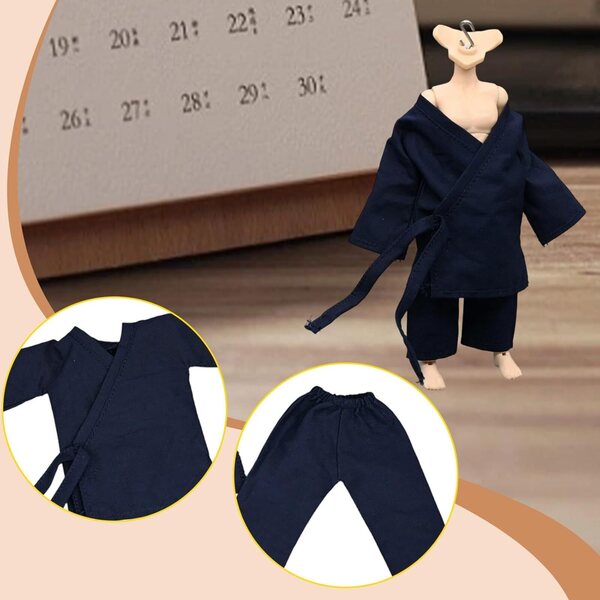1/12 Taoistisches Kostüm für 6-Zoll-Puppen Qectial Traditionelles chinesisches Kleid