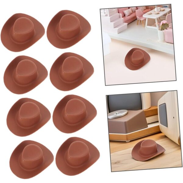 40 Mini Cappelli da Cowboy Marroni in Plastica per Lavoretti Creativi e Decorazioni