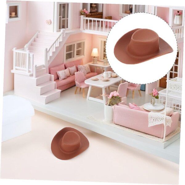 40 Mini Cappelli da Cowboy Marroni in Plastica per Lavoretti Creativi e Decorazioni