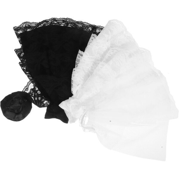 VICASKY Brautkleider-Set für Puppen, 2-teilig, aus schwarzer und weißer Spitze, Miniatur