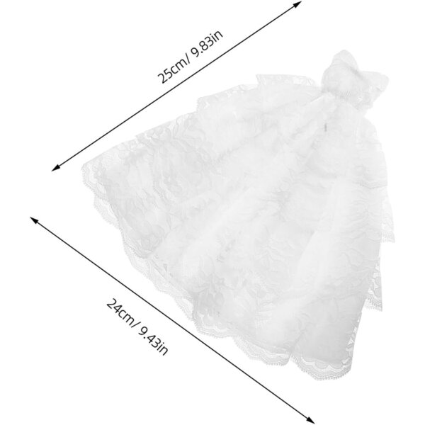 VICASKY Brautkleider-Set für Puppen, 2-teilig, aus schwarzer und weißer Spitze, Miniatur
