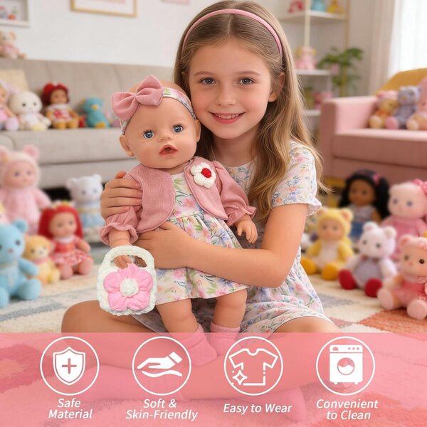 14-18-Zoll-Puppenkleidung mit Blumenetui und Kleiderbügel im Lieferumfang enthalten