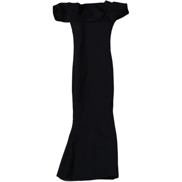 TISHITA Abito Nero Attillato 1/6 per Bambola Femminile con Fishtail Fashion