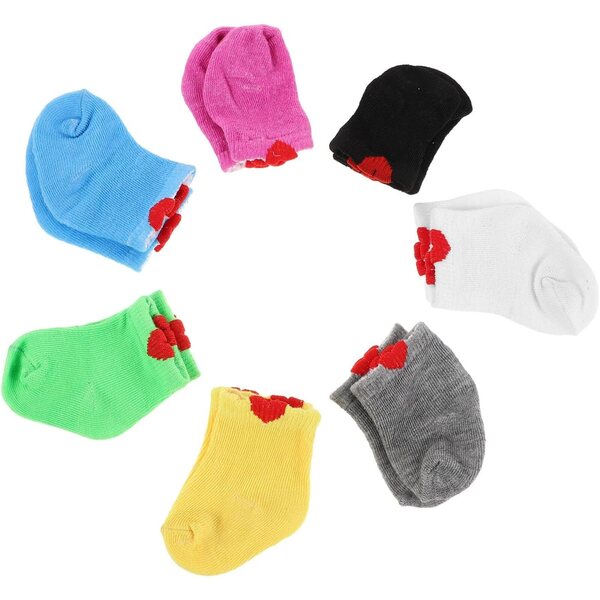 7 Paia di Calzini Colorati per Bambole da 18 Pollici - Accessori Morbidi e Eleganti