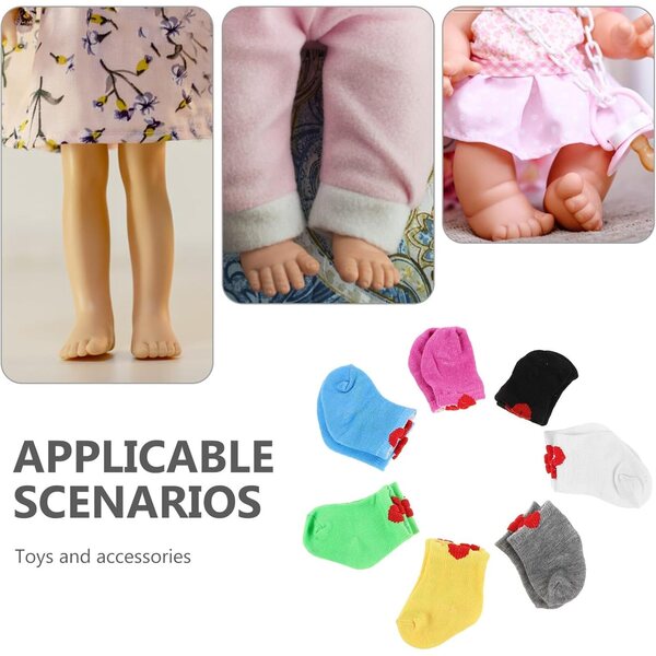 7 Paia di Calzini Colorati per Bambole da 18 Pollici - Accessori Morbidi e Eleganti