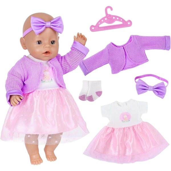Lila Hase Puppenkleidung 5 Stück für 12-18 Zoll große Orizzhic-Puppen
